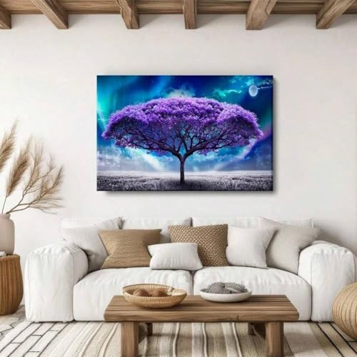 Impression sur toile arbre abstrait 80x140cm haute définition avec cadre durable