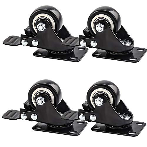 Roulettes pivotantes avec freins double roulement pour établi de garage
