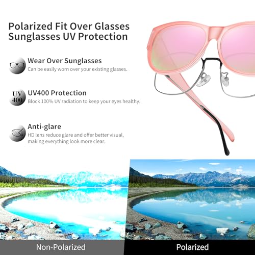 Image of GEGURI Polarized Sunglasses Fit Over Glasses for Men Women, Oversized Square Sun Glasses UV400 Protection Shades