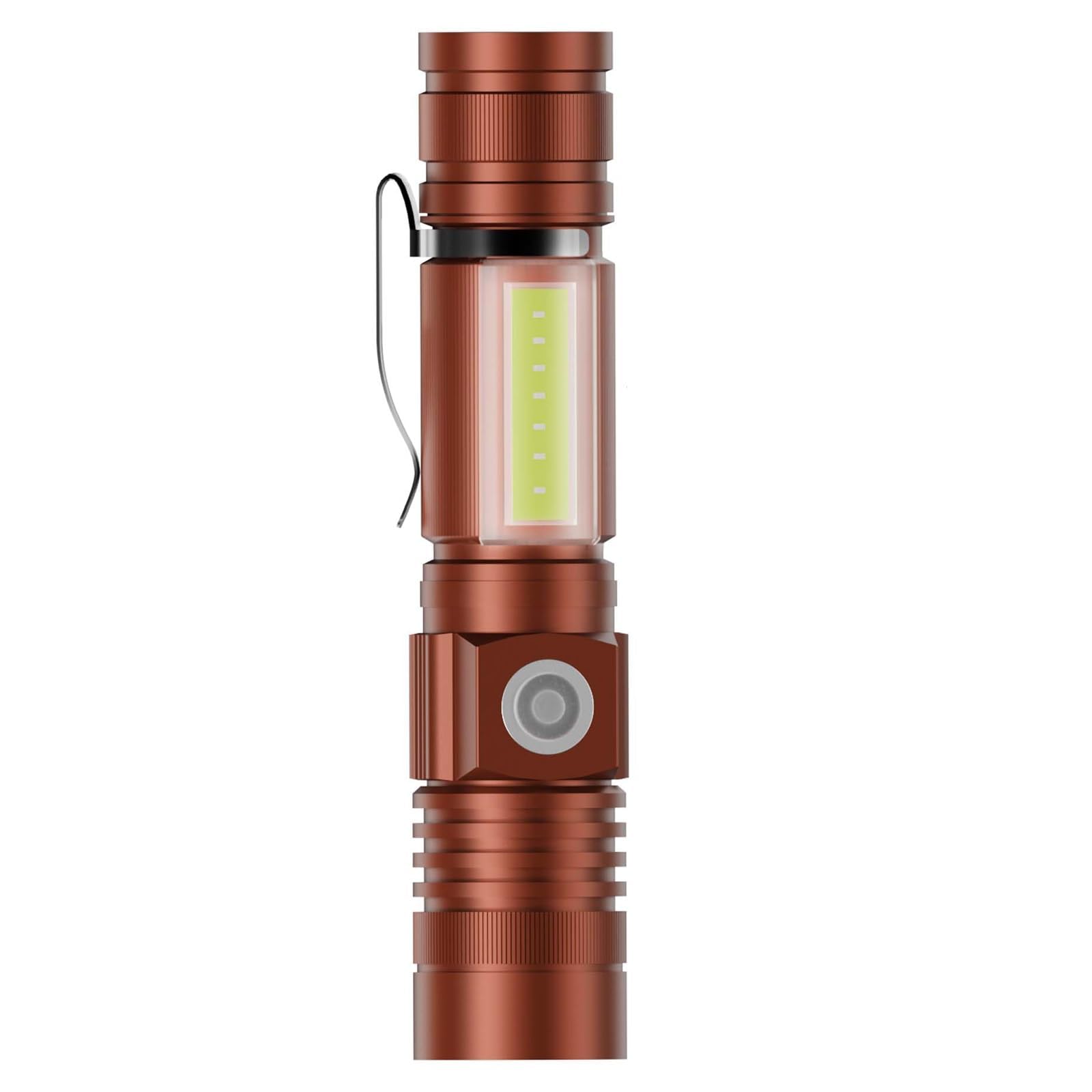 Karrong Taschenlampe LED Aufladbar mit Magnet COB Seitenlicht Zoombar, Helles Licht 3000 Lumen USB Taschenlampe mit Akku Wasserdicht, 4 Modi für Outdoor Wandern Camping Notfall