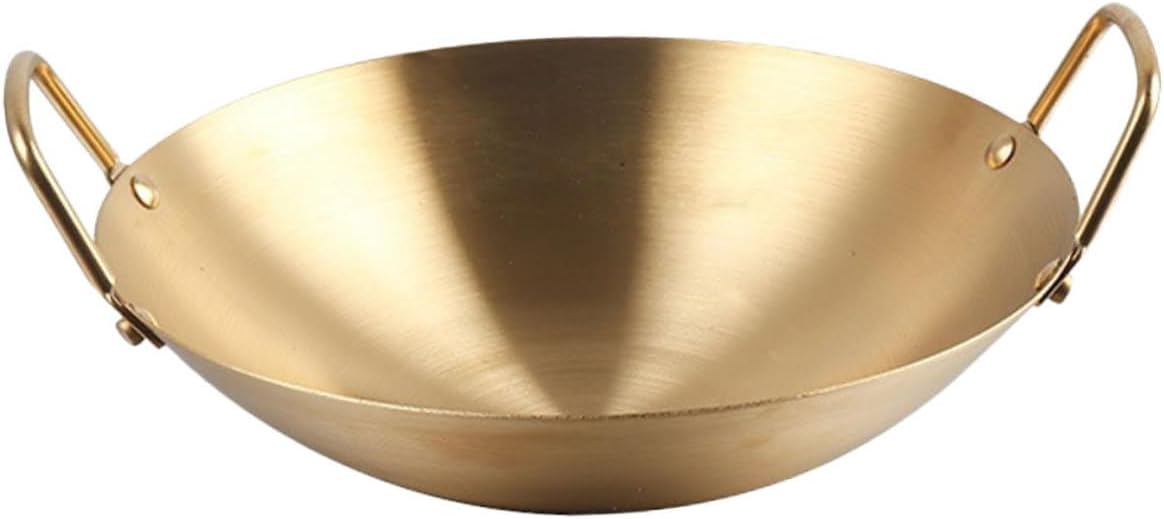 Golden Stainless Steel Ramen Pot with Double Handles, Xmas