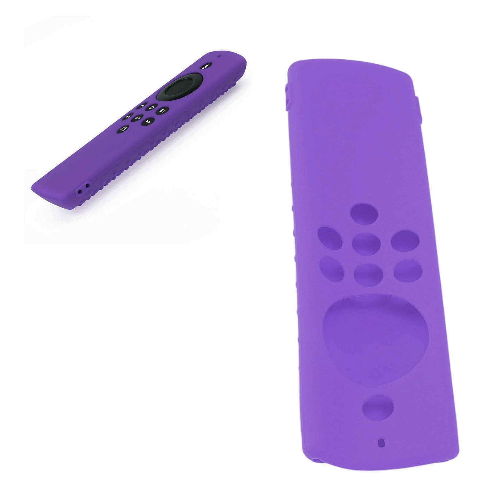 Fire TV Stick Lite Funda de Silicona a Prueba de Golpes para Mando a Distancia Protector Respetuoso con la Piel para Niños y Mascotas Funda Lavable Mando Distancia (Conjunto Morado)