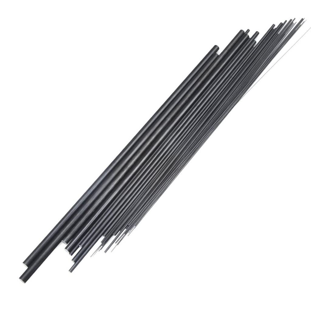 Aste in fibra di carbonio da 500 mm, confezione da 12, diametri assortiti da 1 mm a 12 mm(5mmx5pcs)