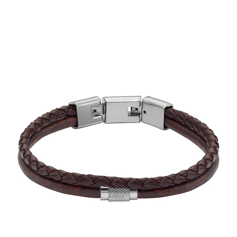 FOSSIL Mens Bracelet CASUAL JF04702040 Leather Brown