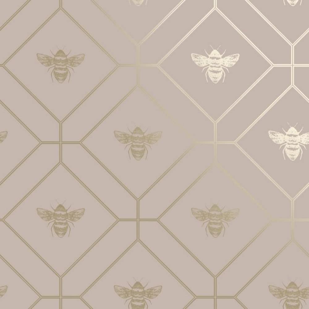 Holden Decor Honeycomb Bee Wallpaper 13083 Pink