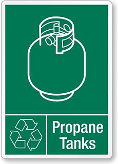 Propane Tanks Recycling Lb Metal Tin Sign, 8x12 Inch – Safety or Decorative Wall Sign
