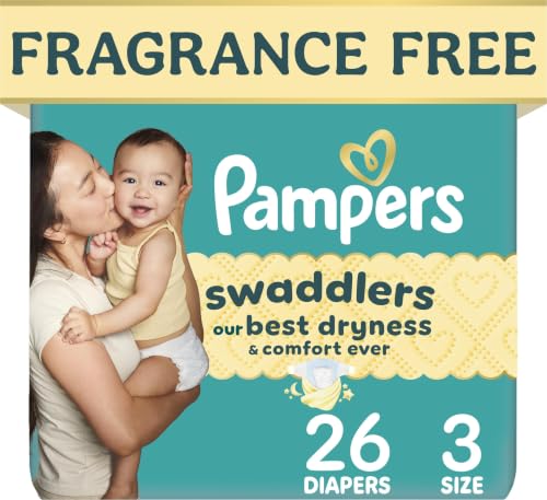 Image of Pampers Swaddlers Diapers, Size 3 (13-26 lbs), 26 Count, Fragrance Free, Hypoallergenic, Absorbent, Pediatrician Recommended, Skin Safe