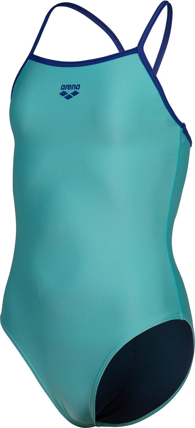 ARENA Girl's Swimsuit Light Drop SOLID NEON Blue Multi