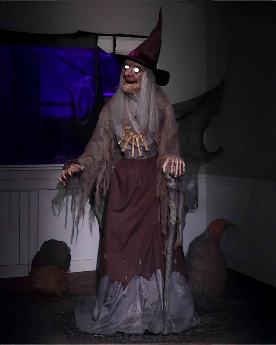 Old Forest Witch Halloween Animatronic 180 cm : Amazon.nl: Home