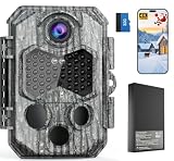 CoolifeX Caméra de Chasse,Vidéo 4K H.264 60MP, Batterie Rechargeable 10000 mAh, WiFi Camer...