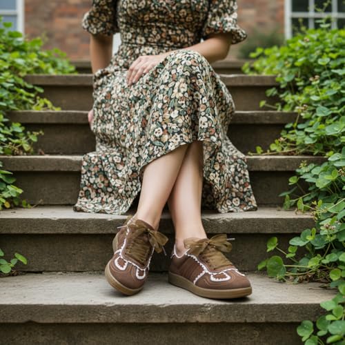 Image of CUSHIONAIRE Belinda Women's Lace Detail Casual Sneakers - Elegant Ribbon Lace-Up Shoes with Memory Foam