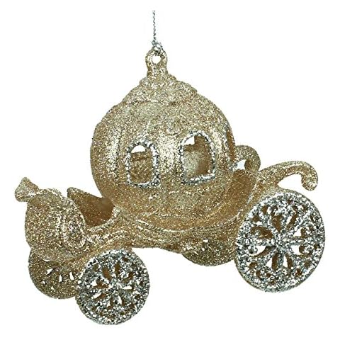 Gold Glitter Cinderella Carriage Christmas Decoration Cover