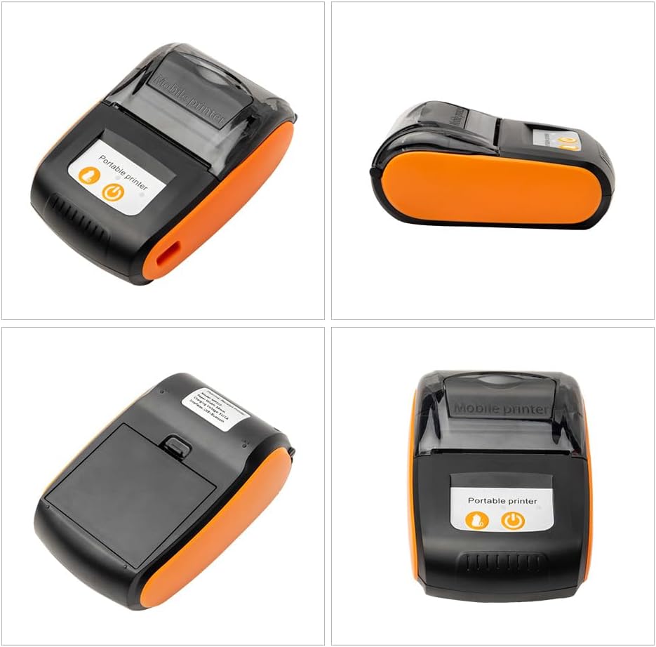 Irfora MP210 Portable Receipt Printer shown from multiple angles.