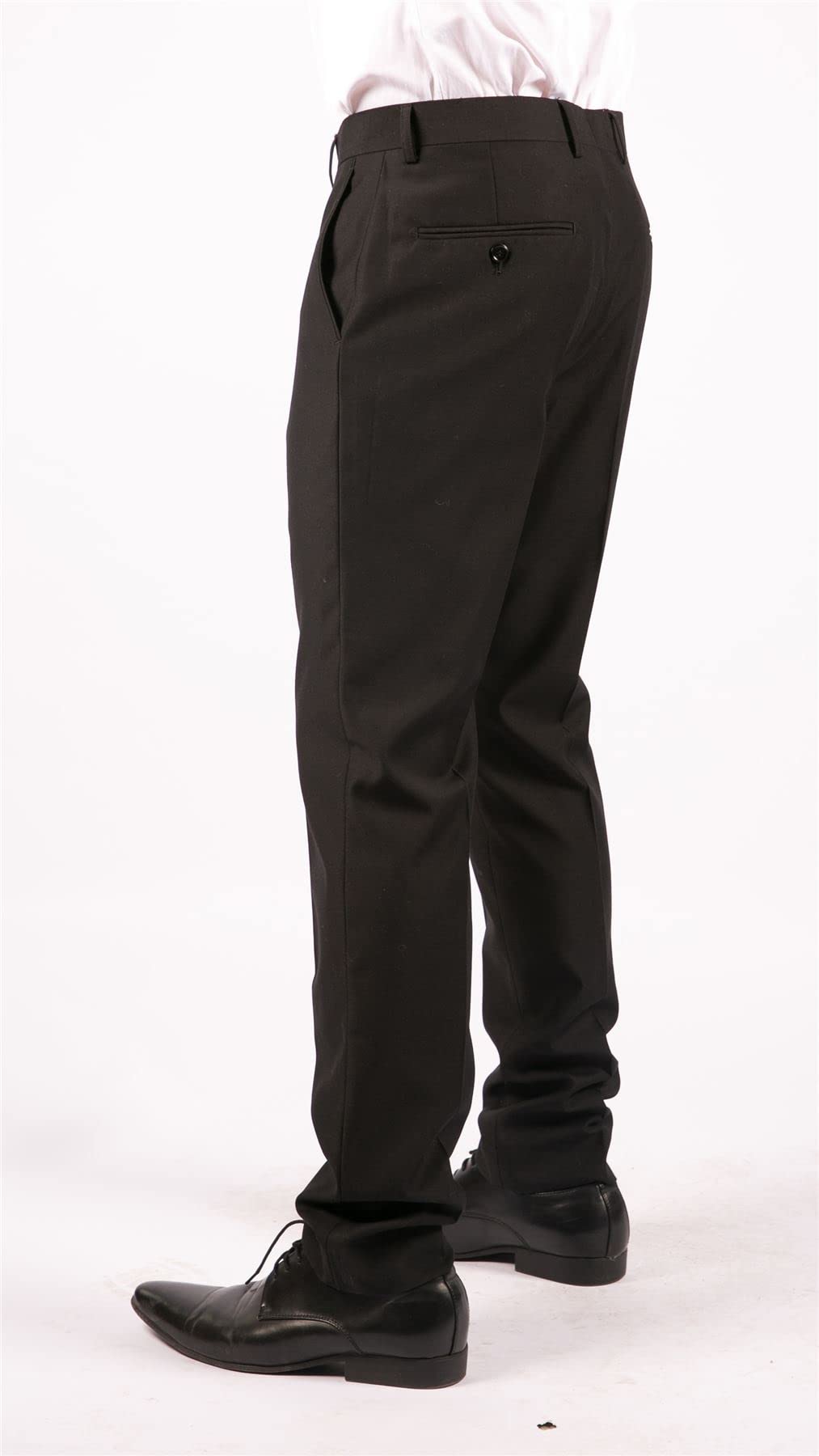 TruClothing.com Mens Pantaloni Nero Intelligente Casual Formale Lavoro Ufficio Matrimonio Prom Regolare