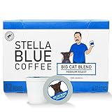 Stella Blue Fresh K Cup Coffee Pods - Big Cat Blend - 100% Arabica MEDIUM Roast - Ethically & Sustainably Sourced from Central America - Helps Support PAWS Chicago - 12 Single Serve Pods