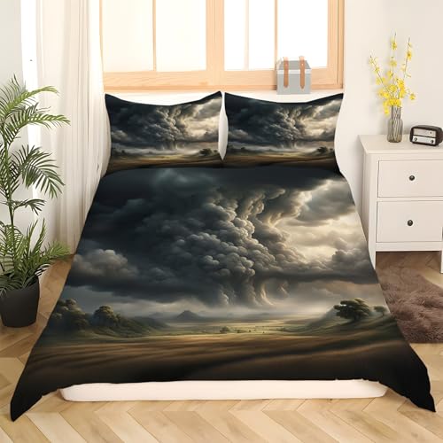 Parure de lit 90x190 fermeture éclair et housse de couette douce motif désert tornade