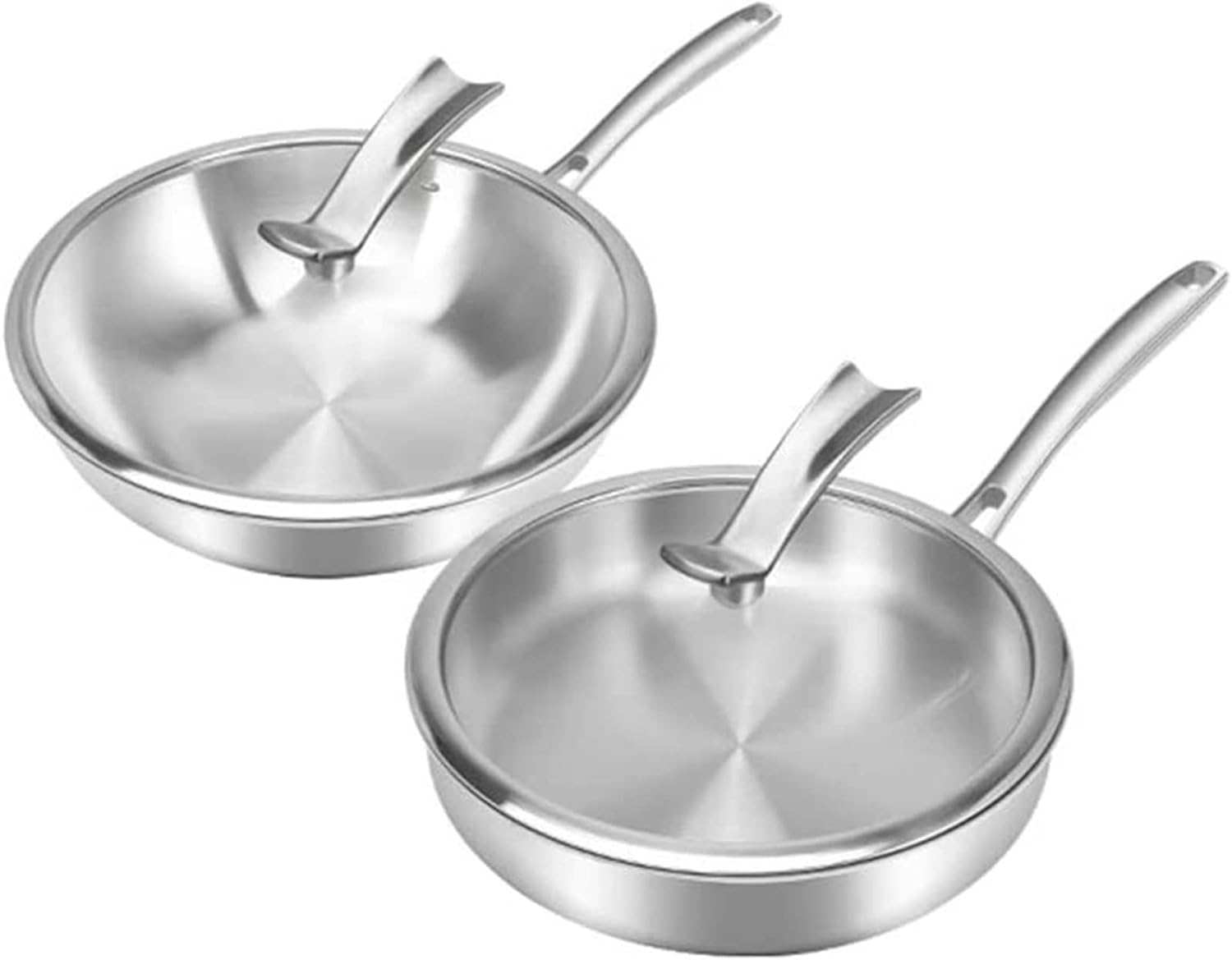316 Stainless Steel Pot Set Household Kitchen Non-stick Frying Pan + Frying Pan Set Combination Kitchen Utensils (Color : A Size