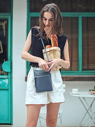 Image of befen Small Genuine Leather Crossbody Purses for Women Trendy Travel Shoulder Handbags with Multiple Zipper Pockets