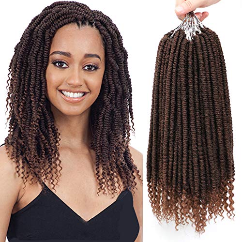 14inch 6packs Senegalese Spring Twist crochet Hair Curly End Spring Locs Crochet Dreadlocks Havana mambo twist crochet braids Synthetic Braiding Hair Extension (14inch, T1B-30)