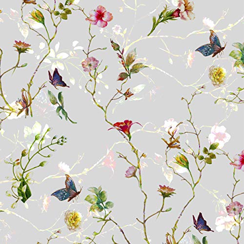 Tischdeko 20 Stück Serviette Blumenwiese mit Schmetterlingen auf grau Cover