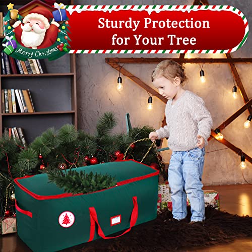 Nvrgiup Large Christmas Tree Storage Bag, Fits Up To 7.5 Ft Artificial Disassembled Trees With Durable Handles, Sleek Dual Zipper & Tag Card, Waterproof Tear-Proof Holiday Xmas Bags Box For Years Use #TOP2