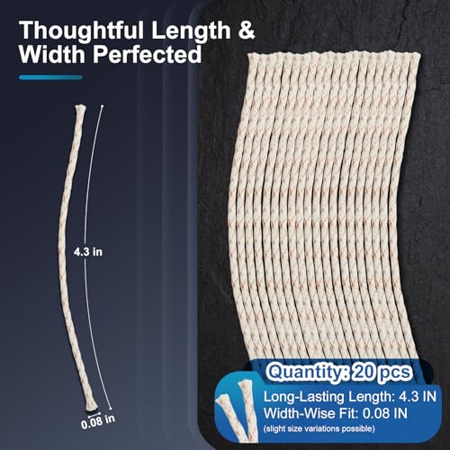 image for Lighter Flints 100+ Pcs and Cotton Wicks 20 Pcs, Premium Lighter Repai