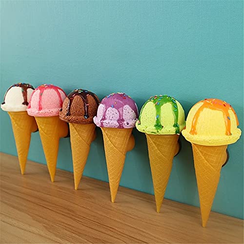 アイスクリームのサンプル 6点セット かわいい 本物そっくり 果物模型 おケーキ屋 ディスプレイ おままごと 学校 行事 飾り ディスプレイ 撮影 小道具などに (6色セット-1)