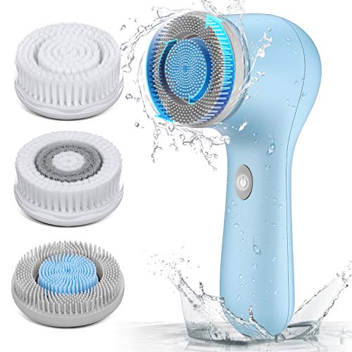 Gesichtsreinigungsbürste, ETEREAUTY wiederaufladbare Gesichtsbürste zum Reinigen und Peeling, wasserdichte elektrische Schleuderbürste mit USB-Aufladung, bidirektionale Drehung, intelligenter Timer