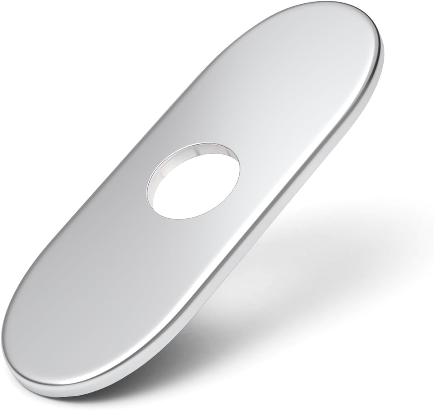 6 Inch Chrome Sink Hole Cover, Greenspring 4" Hole Cover Deck Plate, Round Bathroom Faucet Deck Plate, Faucet Escutcheon for Bathroom or Kitchen Vanity Sink Faucets Stainless Steel