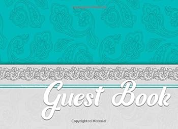 Paperback Guest Book: (Visitor Log Book Turquoise 8.25x6) Book
