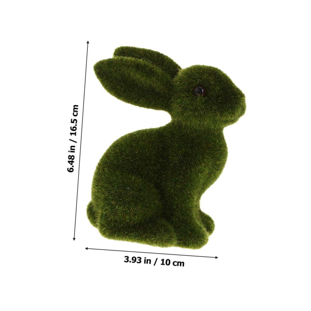 Alipis Set 4 Pezzi Coniglietto Pasquale in Plastico Muschio Artificiale Verde, Decorazioni Pasquali Leggere e Portatili per Casa e Tavola