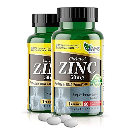 America Medic & Science Chelated Zinc 50 mg Supplements (2 Pack of 60 Tablets) Immune Booster and Powerful Antioxidant Pills for Adults Men and Women | Highly Absorbable Mineral, Improves Mood & Sleep