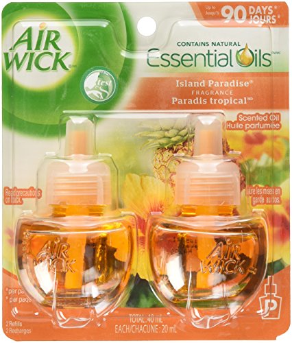 Air Wick Scented Oil Plug in Air Freshener, Island Paradise, Twin Refills, 0.67 Ounce