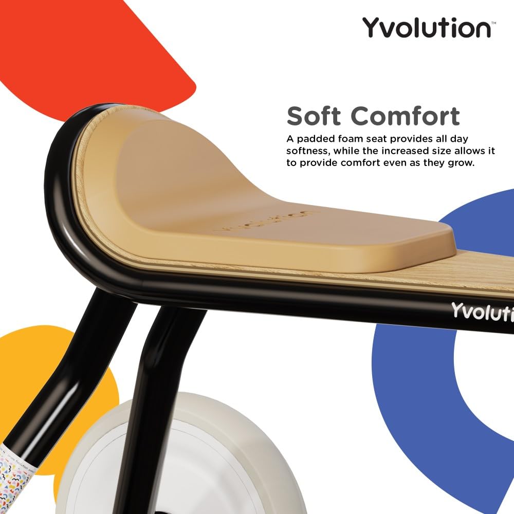 Yvolution Tricycle classique noir - Look vintage et siège confortable