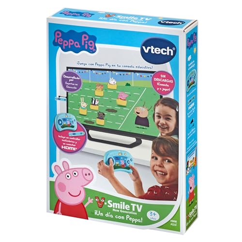 VTech - V.Smile TV New Generation Peppa Pig | Consola educativa para niños +3 años | Aprende a contar, vocabulario, secuencias númericas | Exclusivo en Amazon | Versión ESP