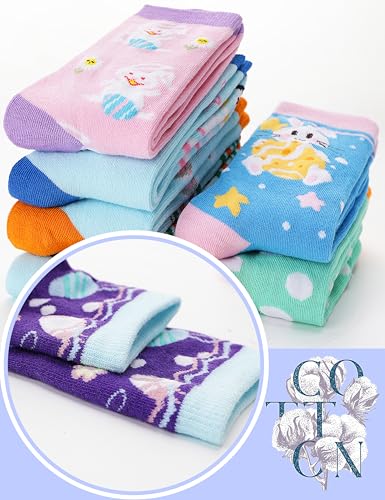 Image of Anlisim Girls Socks Cute Animal Pattern Cartoon Novelty Fashion Soft Cotton Socks 6 Pairs