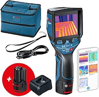 Bosch Professional 12V System Thermal Camera GTC 400 C (2x 12V Battery + charger, Pouch, w/app function, Temperature Range: -10°C to +400°C, Resolution: 160 x 120px) - Amazon Exclusive Set