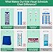 KIKIGOAL Kids Visual Schedule Calendar Chart, 2 in 1 Autism Daily Chore Routine Chart With 70 Cards Autism Learning Materials Kids Visual Behavioral Tool Wall Planner for Home School (Blue)