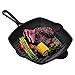 Velaze Bistecchiera Antiaderente in Ghisa, 11" Bistecchiera BBQ Rettangolare, Padelle Grill, Grill Pans con Manico Adatta a Tutti Piani Cottura, Induzione e Forno - Nero (29.5 x 30.5 cm)