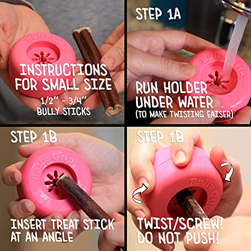 Bully Stick Halter für Hunde - Kleine Größe - Interaktives Hundespielzeug, Hundeleckerlihalter, Slow Feeder, Leckerli-Spender, Kauspielzeug und Hundesicherheitsvorrichtung