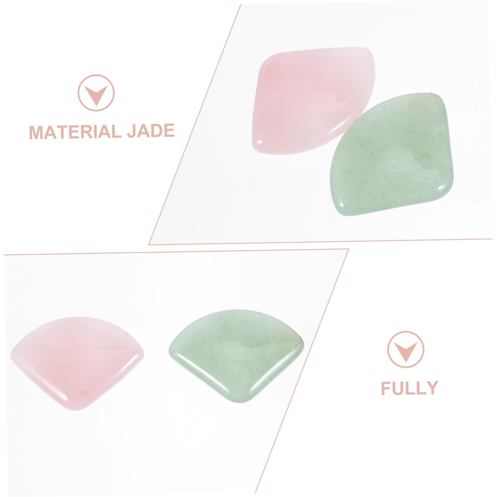 Gatuida 2juegos Tablero De Masaje Gua Sha De Herramientas De Raspar Forma De Ventilador y Jade Para Masajes Faciales y Relajación Corporal