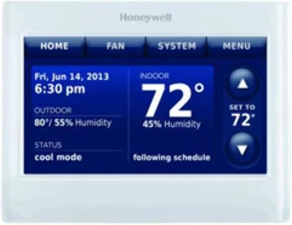 THX9421R5021WW 2 Wire IAQ High Definition Touch Screen Thermostat with Red LINK Technology, White