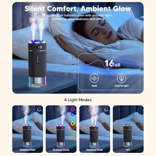 Humidificateur pour chambre à coucher à double buse nomade et compact - 5