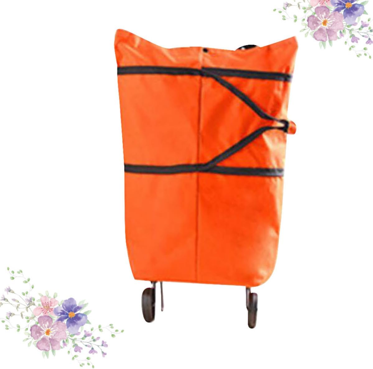 Shopping Cart Shopping Trolley Foldable Large Capacity with Wheels Oxford Cloth Grocery Bag Portable for Travelling and School Supplies Carrying