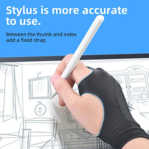 Image of [Palm Rejection] Artist Drawing Glove 4 Pack iPad Gloves for Touch Screen PC Graphics Tablet Left and Right Hand 3 Layers Padding Digital Art Stylus Glove