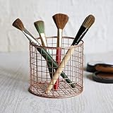  Dekorative Drahtkorb Stifthalter Bleistifthalter Mesh Pantry Organizer Wire Basket Make-up-Palette Pinsel Bad Zubehör Heim und Büro Dekoratives Kupfer-Kollektion für Geschenke