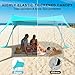 ihuan Beach Tent Sun Shelter 10X10FT UPF50+ with 4 Aluminum Foldable Poles, Easy Setup Outdoor Shade Canopy for 8 Person, Camping Sun Shelter for Fishing, Family Trips, Backyard Picnics