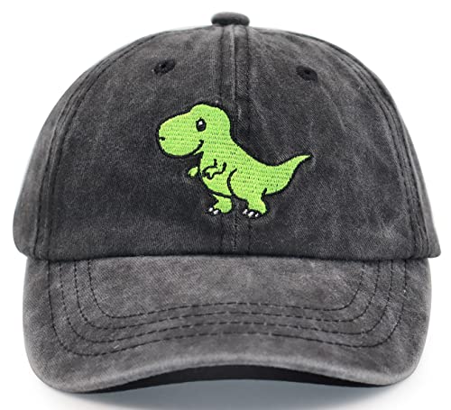Image of Kids Baseball Cap, Cute Dinosaur Birthday Gift for Boys and Girls, Adjustable Washed Embroidered T Rex Toddler Hat