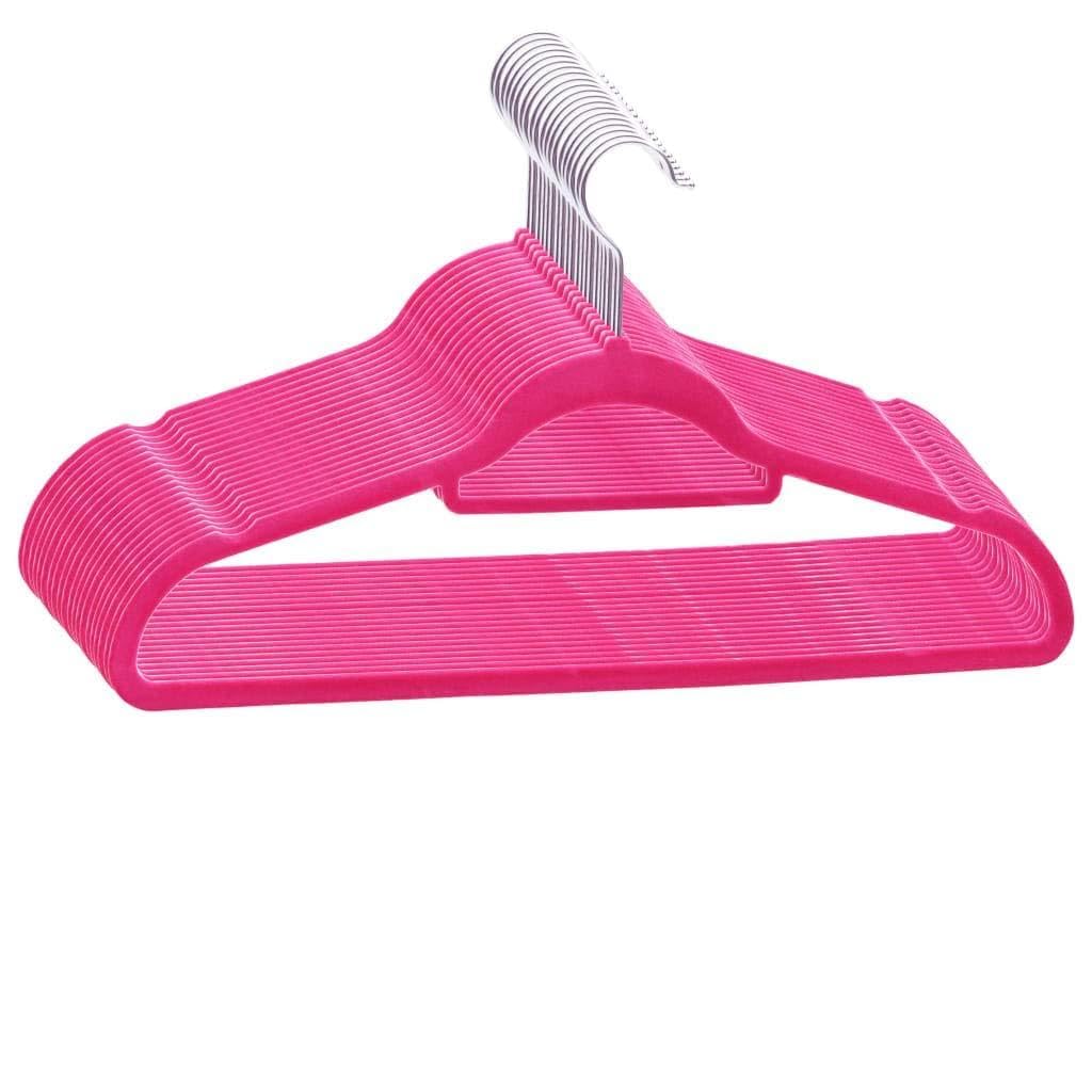 Juego de 20 perchas de terciopelo rosa con gancho giratorio de 360 grados, antideslizante, plástico y metal, 44,5 x 23,5 cm, con barra para pantalones, ahorro de espacio para camisas
