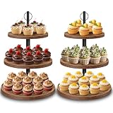 HENAYUK Etagere 3 Etagen aus Holz – Großer Cupcake Ständer Ø 30/25/20 cm, Tortenständer & Cake Stand für Muffins, Kuchen, Desserts, Hochzeit Party Geburtstagsparty Baby Duschen2pack